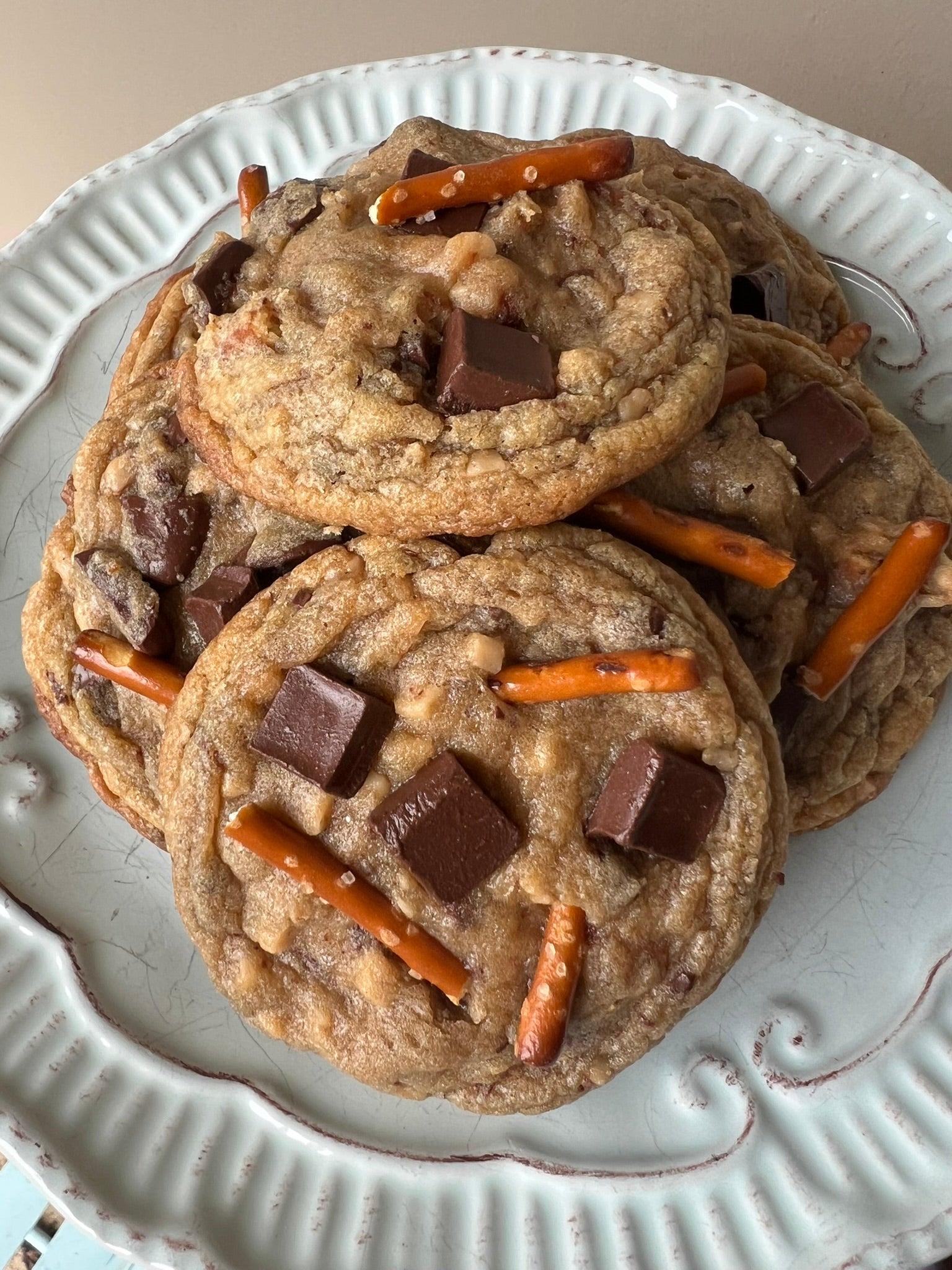 Pretzel Toffee Chocolate Chip Cookies